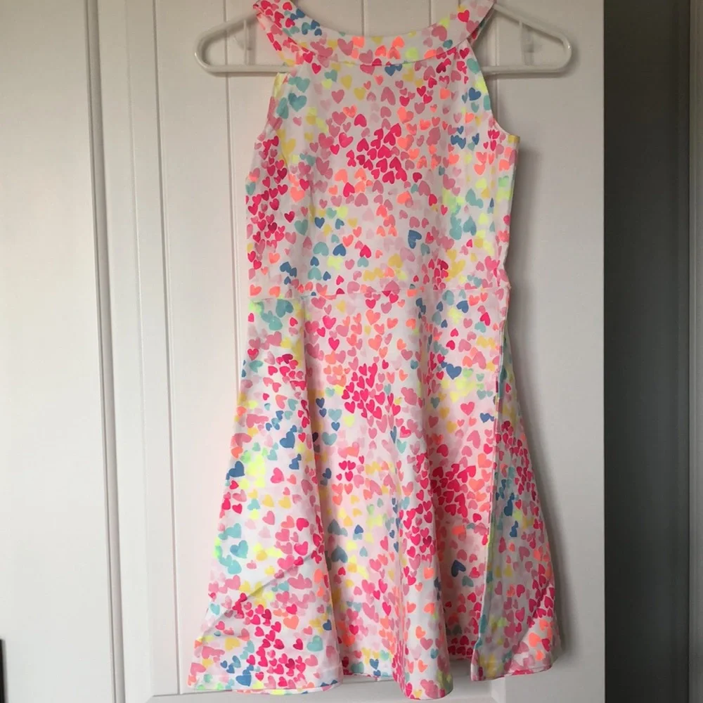 The Children's Place Dress Girls Size Large 10/12 Rainbow Hearts‎ - Picture 3 of 9